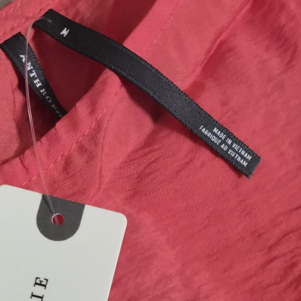 🔆 Anthropologie Pink Sleeveless Peplum Blouse with Pleated Waist - Picture 4 of 5